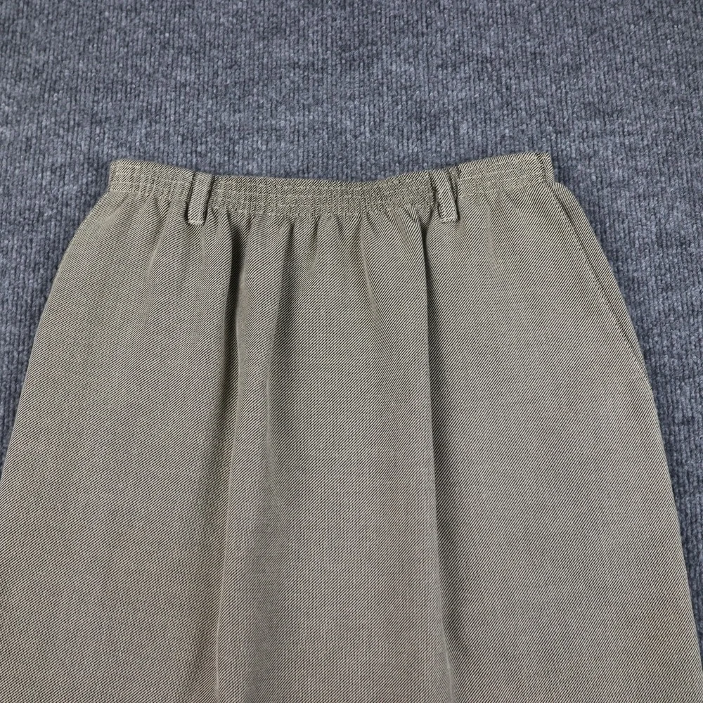 Alfred Dunner Skirt Womens 10 Khaki Elastic Waist Pockets Back Vent Made USA - Picture 2 of 10